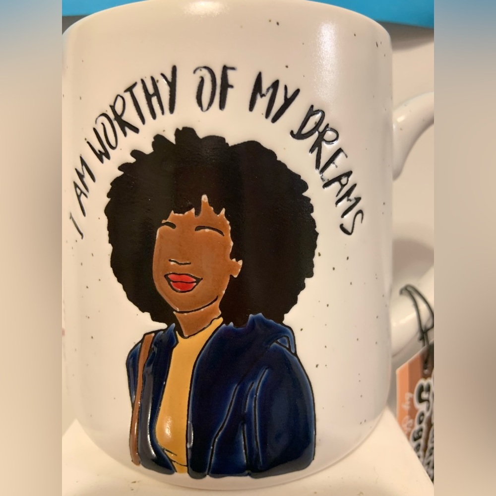 African American I am worthy of my dreams mug
